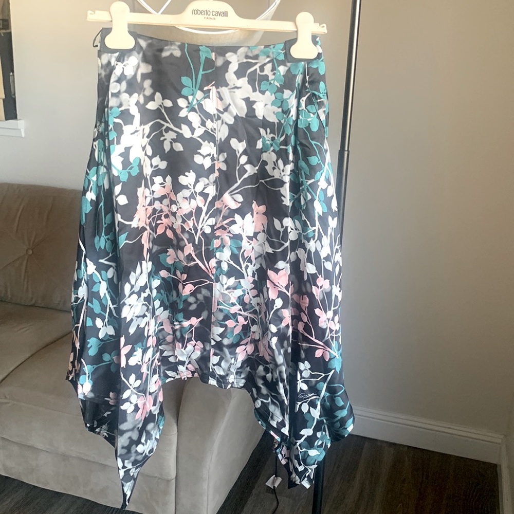 Roberto Cavalli Asymmetric Skirt Pockets Size IT 38/40/42 US XS/S/M floral